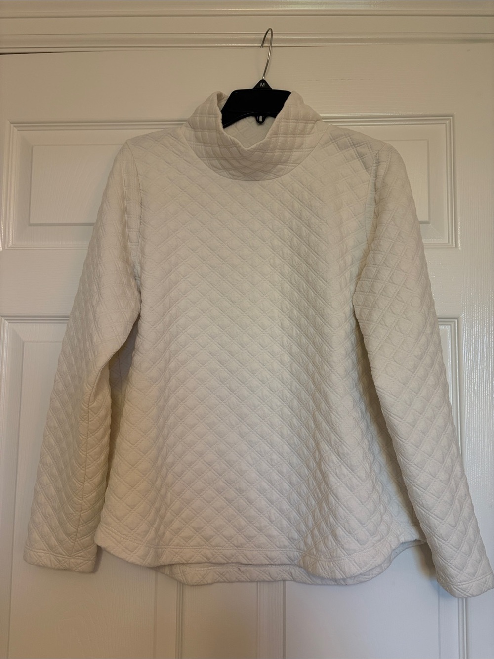 J. Crew Factory Cream Quilted Cowl Neck Sweater